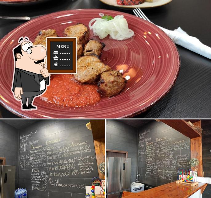 The photo of blackboard and food at Хорошие Руки. Мясо