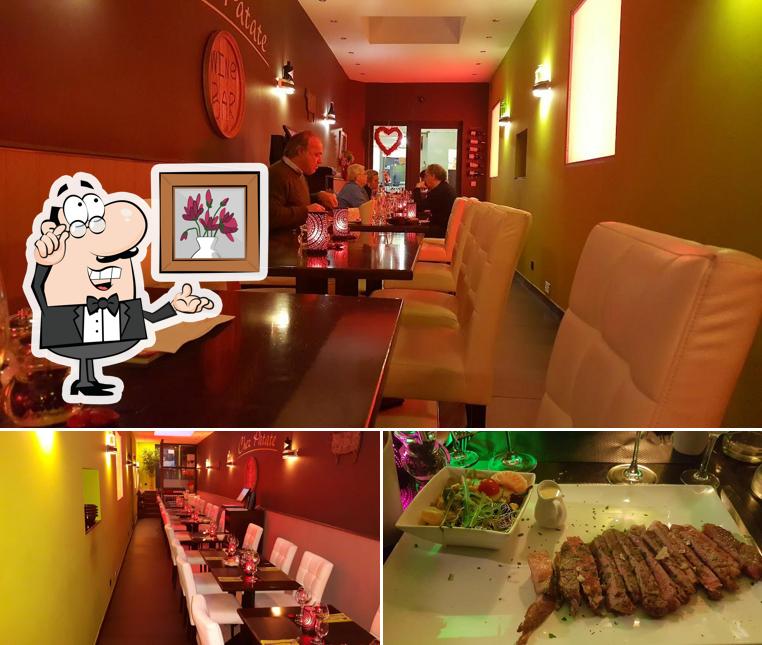 Observa las imágenes que muestran interior y comida en Chez Patate