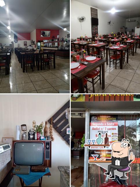 O interior do Sabor Caseiro Restaurante e Refeições Coletivas