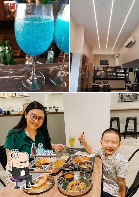 This is the picture displaying interior and alcohol at Samarkand Restaurant