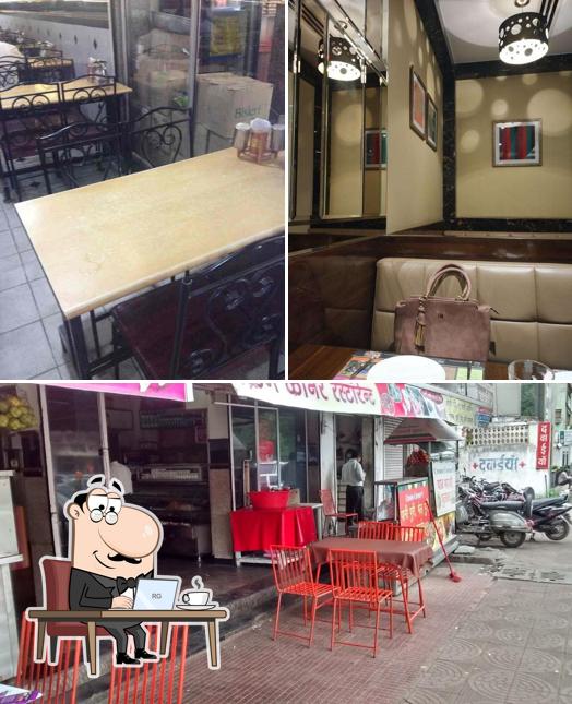 Take a seat at one of the tables at Cream Corner