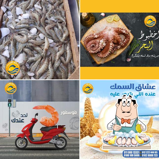 Закажите блюда с морепродуктами в "عشاق السمك الشروق"