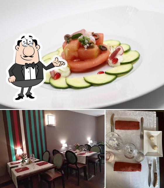 La intérieur et nourriture du restaurant