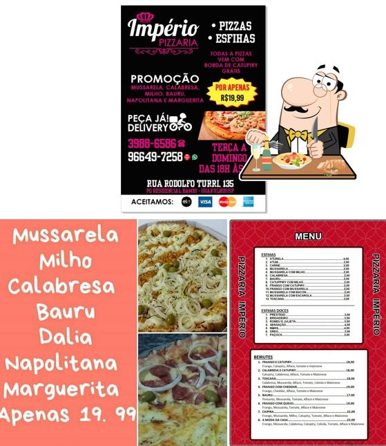 Comida en Império pizzaria