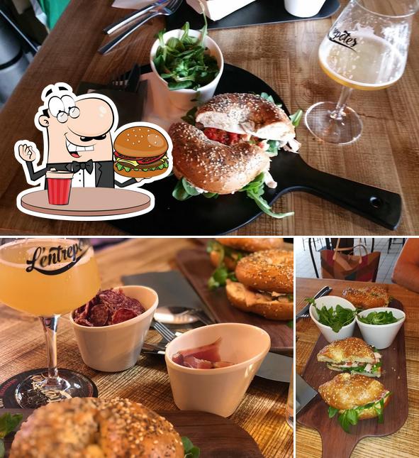 Get a burger at L'entrepotes Bar et Cave a Bieres