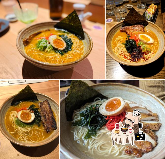 Sopa ramen en Hello Sunshine Sushi & Karaoke