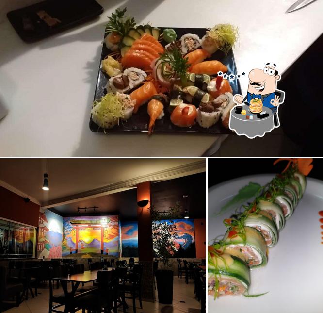 Esta é a imagem mostrando comida e interior no Kitsune Sushi Bar Anapolis