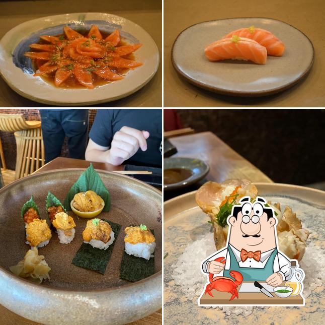 Escolha diferentes refeições de frutos do mar oferecidos no Temaki ART