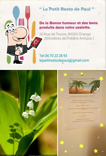 See this pic of Le Petit Resto de Paul