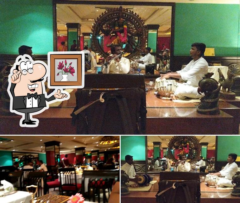 Take a seat at one of the tables at Dakshin