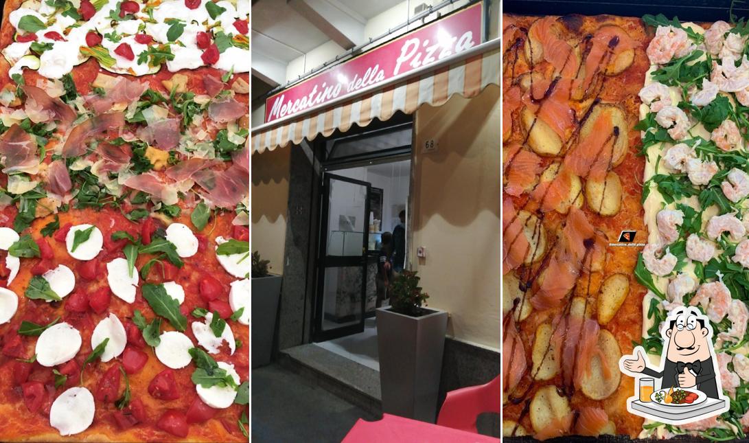 Cibo al il mercatino della pizza