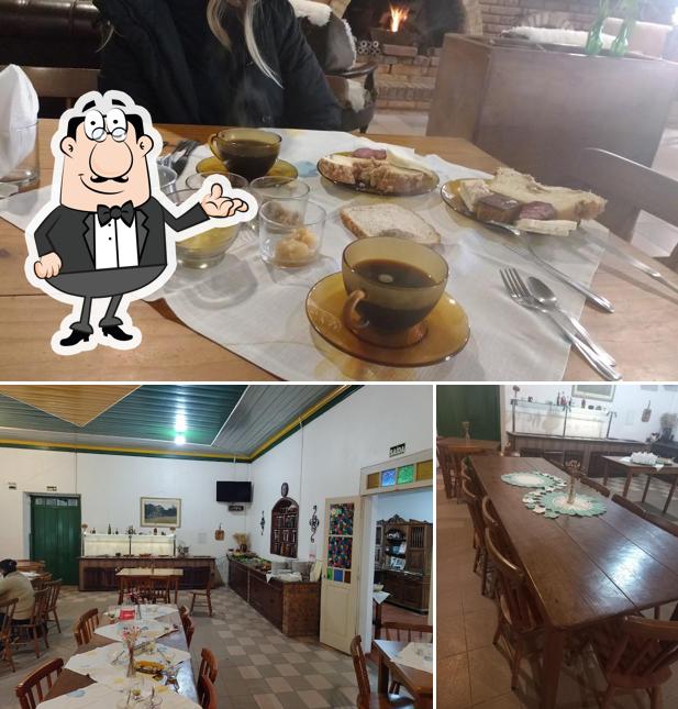 Sente em uma das mesas no Casa Gruppelli