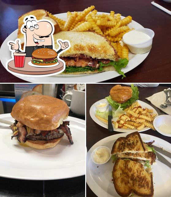 Treat yourself to a burger at Renae's Café