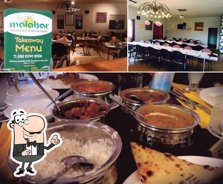 The photo of interior and food at Malabar Indian Cafe and Restaurant