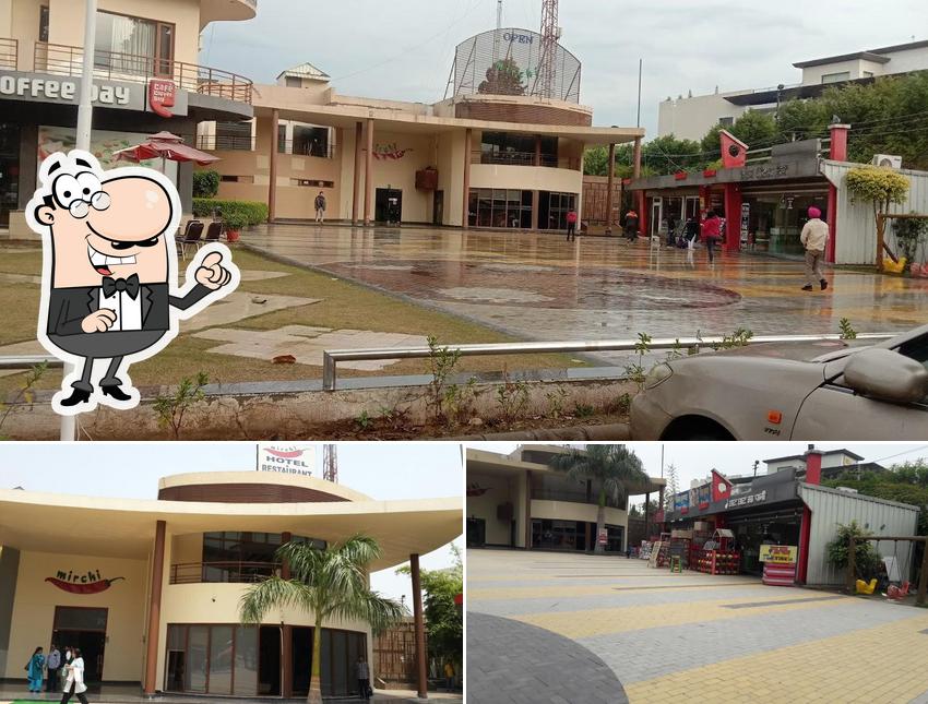 The exterior of Mirchi Hotel & Restaurant