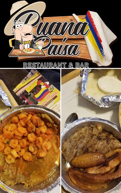 Food at Bar Restaurant La Ruana Paisa