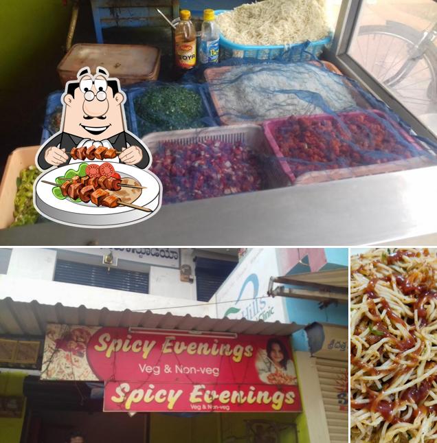 This is the picture displaying food and exterior at Spicy Evenings