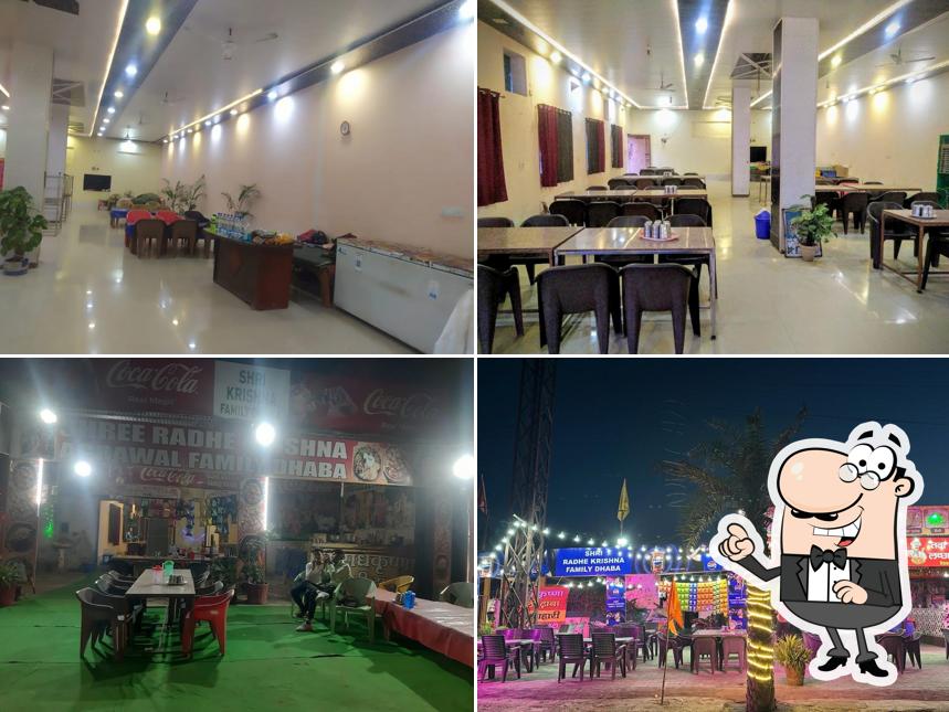 Take a seat at one of the tables at Shri Radhekrishna family dhaba