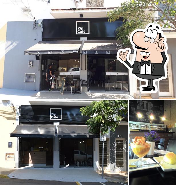 Dê uma olhada a imagem mostrando interior e exterior no Coffee Dealer
