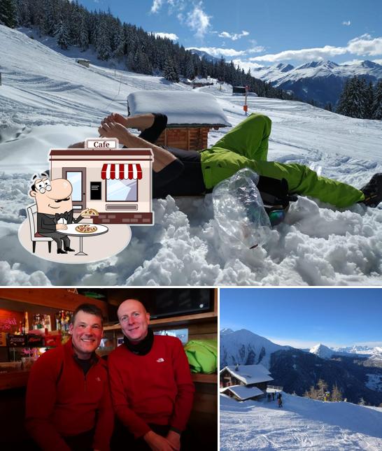 Guarda la foto che raffigura la esterno e bancone da bar di Cheers, Nendaz