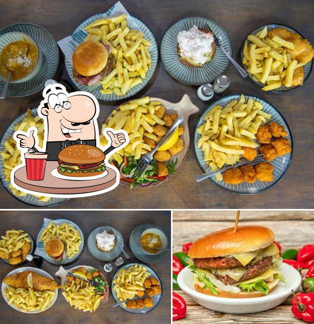 Order a burger at CATCH Fish and Chips