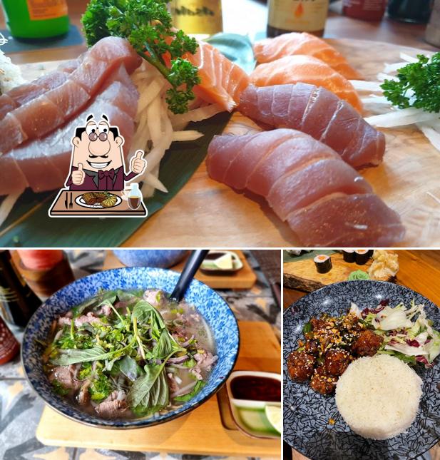 Holt ein Fleischgericht bei Noosou Asian Fresh Kitchen