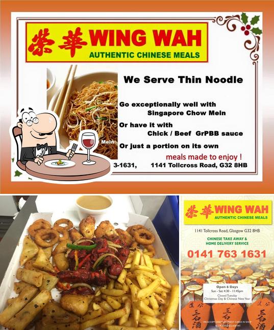 Comida rápida Wing Wah, Glasgow, Tollcross Rd Carta del restaurante y
