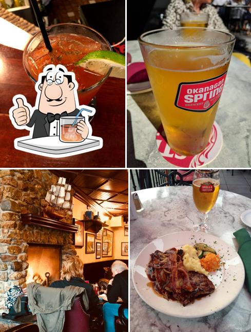 Estas son las imágenes que muestran bebida y interior en The Red Lion Bar & Grill