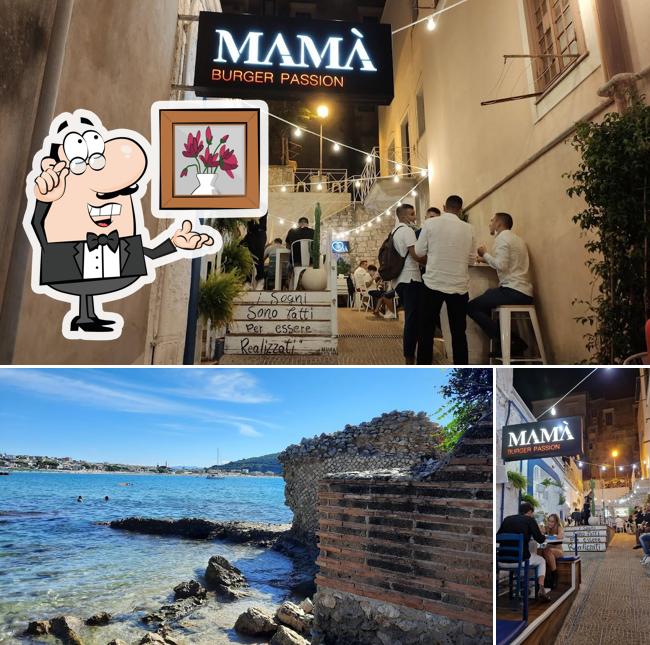 Parmi les différentes choses de la intérieur et la extérieur, une personne peut trouver sur Mamà Burger Gaeta