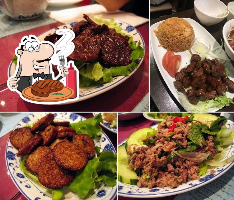 Prenez des plats à base de viande à Lao Douang Chan