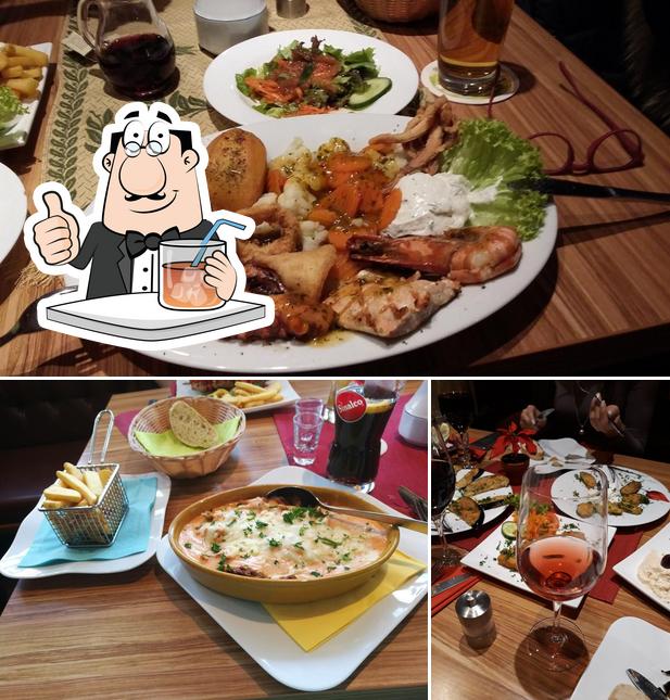Entre la variedad de cosas que hay en Restaurant Taverne Korfu también tienes bebida y comida