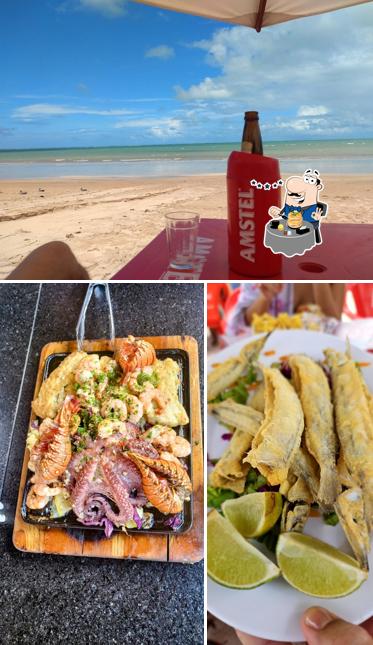 A comida e bebida do restaurante