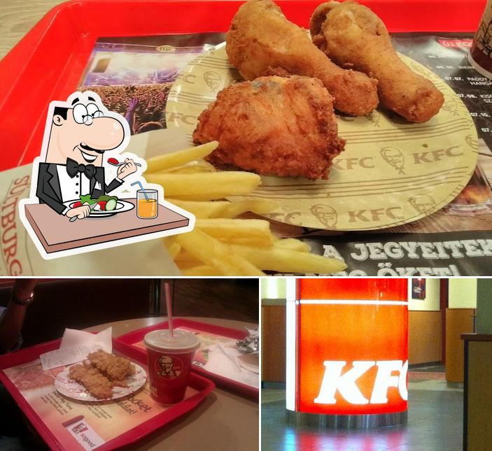 Check out the picture depicting food and beer at KFC Budapest Király utca
