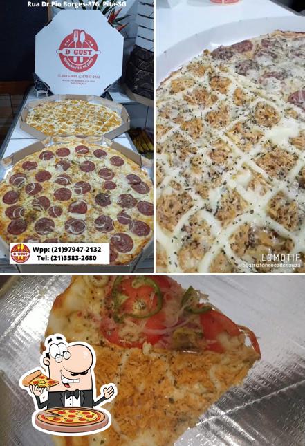 Escolha pizza no D'Gust Restaurante e Pizzaria