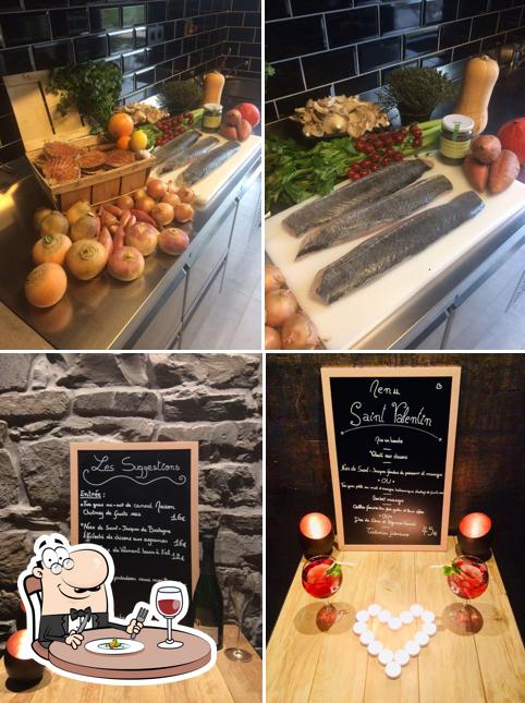 La photo de la nourriture et tableau noir de La Maison’s