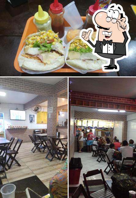 A imagem a Big Burguer Lanchonete e Pastelaria’s interior e comida