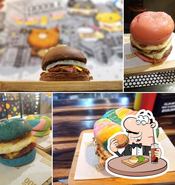 Try out a burger at Doodle Burger