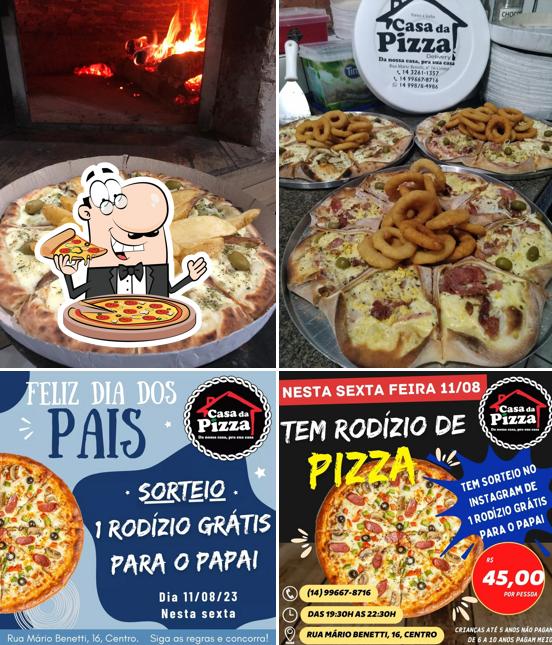 Escolha pizza no Casa da Pizza Agudos