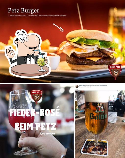 Café Um Rond Point Friture beim Petz Sàrl se distingue par sa boire et burger