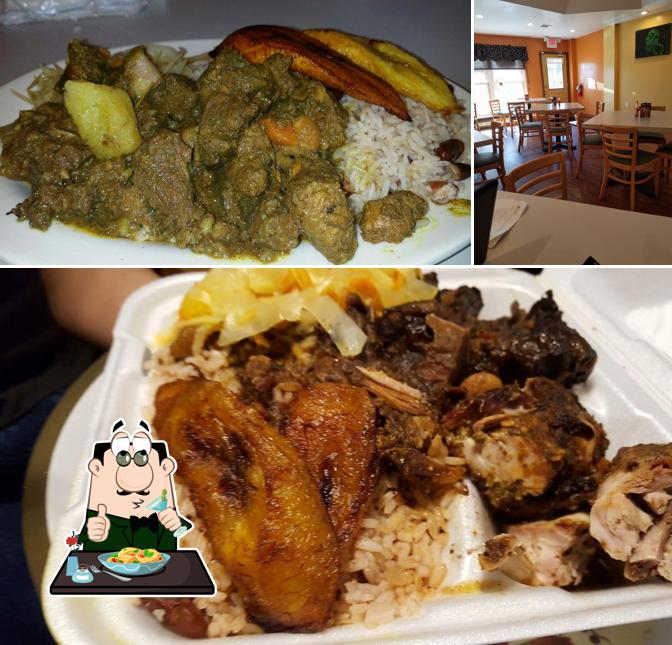 The photo of Eric's Jamaican Cuisine’s food and dining table