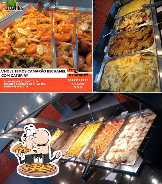 Consiga pizza no Maravilha Self-Service