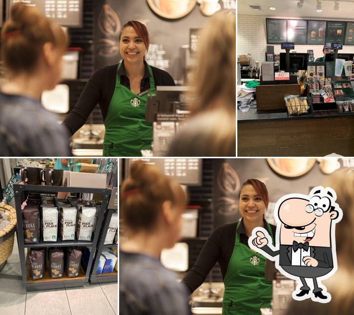 The interior of Starbucks