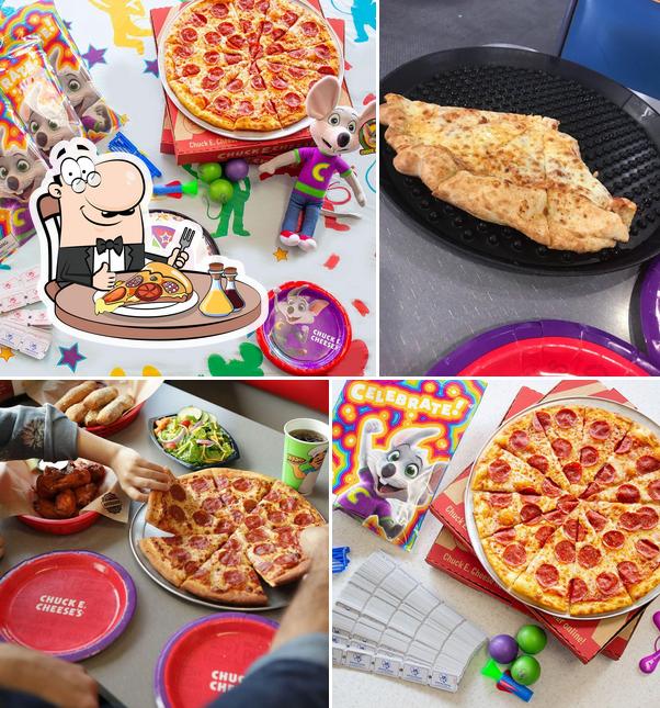 Try out pizza at Chuck E. Cheese