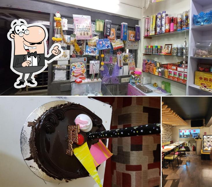 Take a look at the image depicting interior and dessert at Friend's Bakers