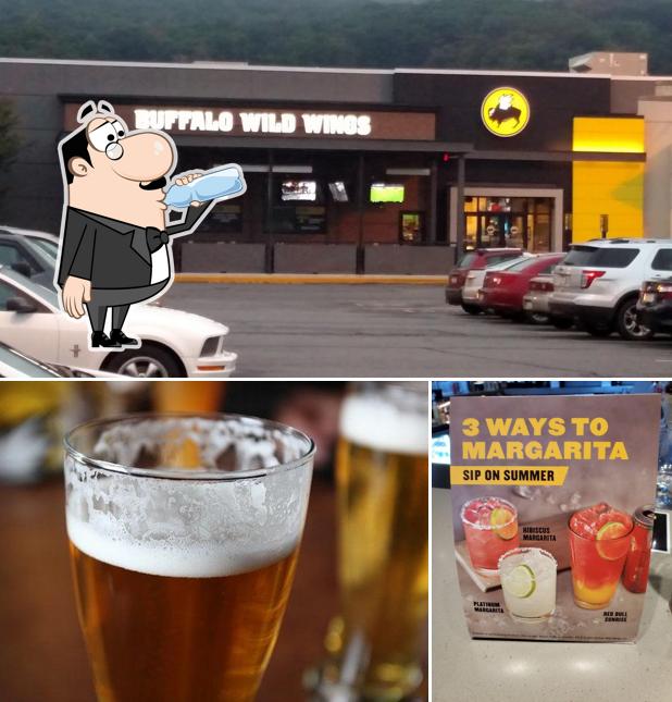 Check out the image displaying drink and exterior at Buffalo Wild Wings