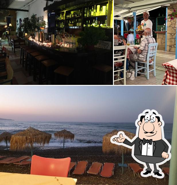 Among different things one can find interior and wine at Maleme Taverna