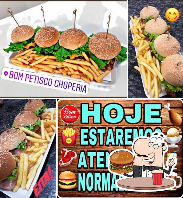 Consiga um hambúrguer no Bom Petisco Choperia