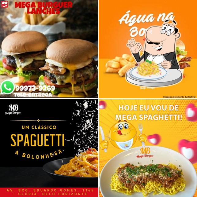 Espaguete carbonara em Mega Burger Lanches