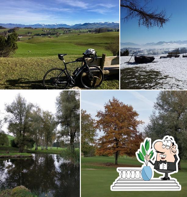 Puoi goderti l'aria fresca da seduto all'esterno di Golf and Country Club Schönenberg