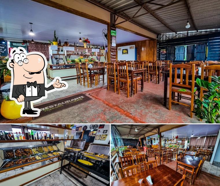 O interior do Restaurante Recanto Brasileiro